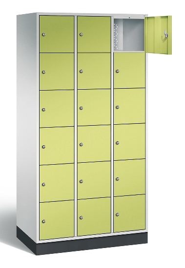 C+P Schließfachschrank 8670-201 Intro 2x 6 Fächer 300mm (HxBxT) 1950x620x500mm Lichtgrau/Viridingrün