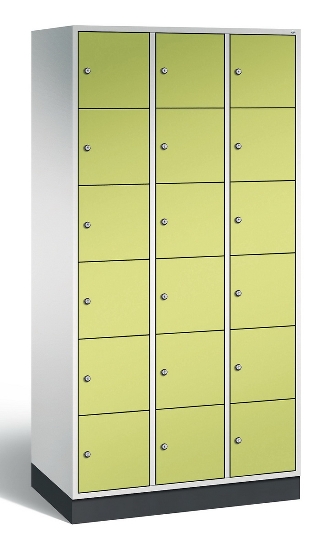 C+P Schließfachschrank 8670-201 Intro 2x 6 Fächer 300mm (HxBxT) 1950x620x500mm Lichtgrau/Viridingrün