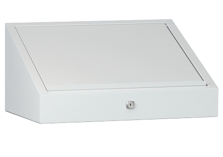 C+P Pultaufsatz 8721-71655 mit verschließbarer Klappe Zylinderschloss (BxT) 500x500mm Lichtgrau