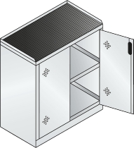 C+P Umweltschrank 4 Wannen Polyethylen 20l Acurado 8921-316 (HxBxT) 1950x930x500mm RG/RG