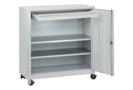 C+P Beistellschrank 88210-00 Serie 89 inkl.2 Fachböden (HxBxT) 1000x1000x500mm 7035/3003