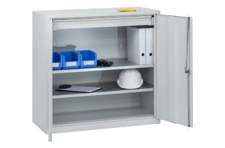 C+P Beistellschrank 88210-00 Serie 89 inkl.2 Fachböden (HxBxT) 1000x1000x500mm 7035/3003