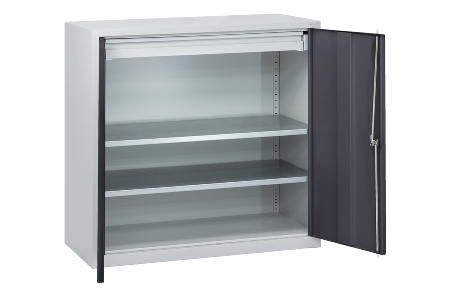 C+P Beistellschrank 88210-00 Serie 89 inkl.2 Fachböden (HxBxT) 1000x1000x500mm 7035/3003