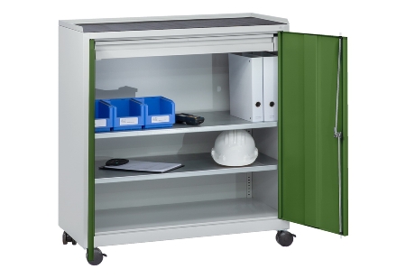 C+P Beistellschrank 88210-00 Serie 89 inkl.2 Fachböden (HxBxT) 1000x1000x500mm 7035/3003