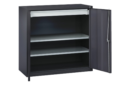 C+P Beistellschrank 88210-00 Serie 89 inkl.2 Fachböden (HxBxT) 1000x1000x500mm 7035/3003