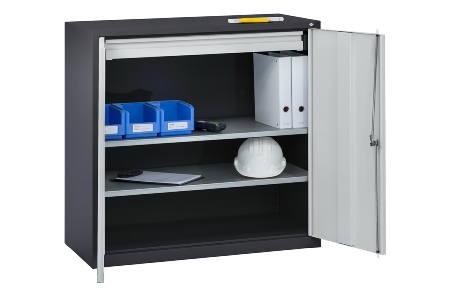 C+P Beistellschrank 88210-00 Serie 89 inkl.2 Fachböden (HxBxT) 1000x1000x500mm 7035/3003