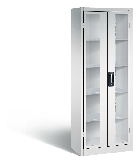 C+P Werkzeugschrank 8931-055 Acurado 4 Einlegeböden Sichtfenster Ergo-Lock Zylinder (HxBxT) 1950x1200x500mm 7035/7035