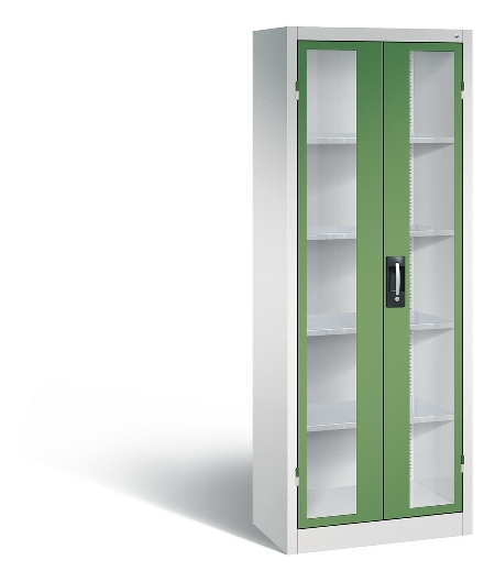 C+P Werkzeugschrank 8931-055 Acurado 4 Einlegeböden Sichtfenster Ergo-Lock Zylinder (HxBxT) 1950x1200x500mm 7035/7035