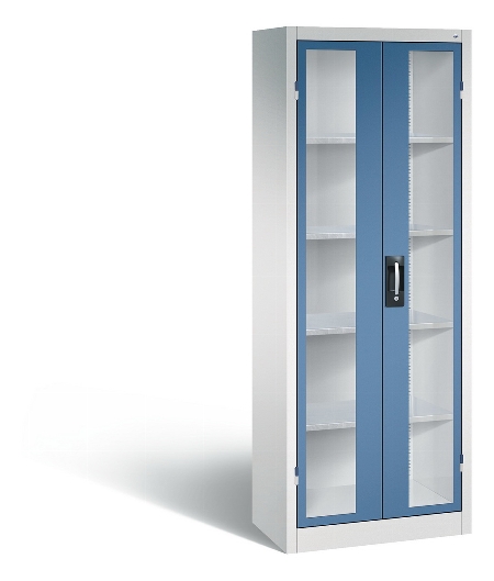 C+P Werkzeugschrank 8931-055 Acurado 4 Einlegeböden Sichtfenster Ergo-Lock Zylinder (HxBxT) 1950x1200x500mm 7035/7035