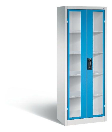 C+P Werkzeugschrank 8931-055 Acurado 4 Einlegeböden Sichtfenster Ergo-Lock Zylinder (HxBxT) 1950x1200x500mm 7035/7035