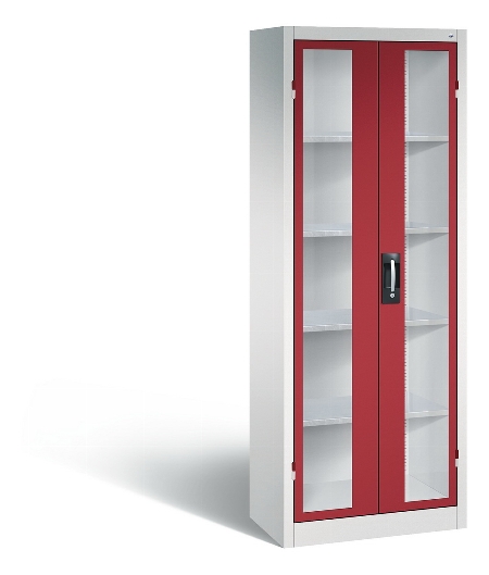 C+P Werkzeugschrank 8931-055 Acurado 4 Einlegeböden Sichtfenster Ergo-Lock Zylinder (HxBxT) 1950x1200x500mm 7035/7035
