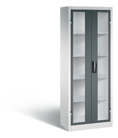 C+P Werkzeugschrank 8931-055 Acurado 4 Einlegeböden Sichtfenster Ergo-Lock Zylinder (HxBxT) 1950x1200x500mm 7035/7035