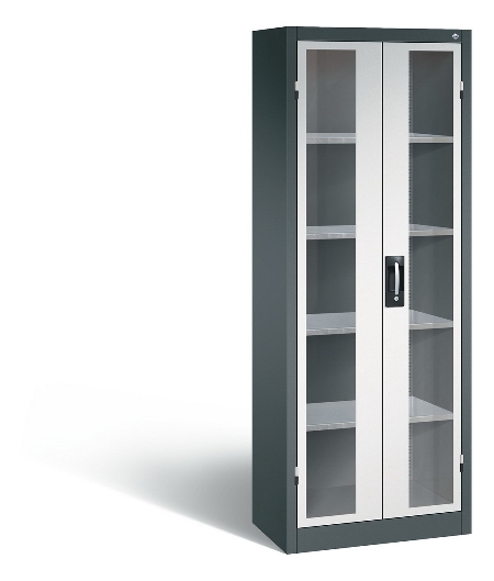 C+P Werkzeugschrank 8931-055 Acurado 4 Einlegeböden Sichtfenster Ergo-Lock Zylinder (HxBxT) 1950x1200x500mm 7035/7035