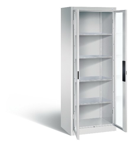 C+P Werkzeugschrank 8931-055 Acurado 4 Einlegeböden Sichtfenster Ergo-Lock Zylinder (HxBxT) 1950x1200x500mm 7035/7035