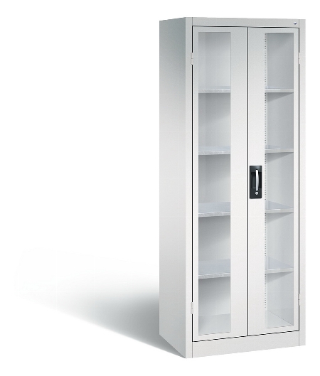 C+P Werkzeugschrank 8931-055 Acurado 4 Einlegeböden Sichtfenster Ergo-Lock Zylinder (HxBxT) 1950x1200x500mm 7035/7035