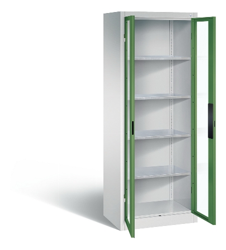C+P Werkzeugschrank 8931-055 Acurado 4 Einlegeböden Sichtfenster Ergo-Lock Zylinder (HxBxT) 1950x1200x500mm 7035/7035