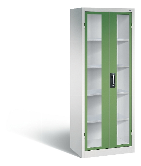 C+P Werkzeugschrank 8931-055 Acurado 4 Einlegeböden Sichtfenster Ergo-Lock Zylinder (HxBxT) 1950x1200x500mm 7035/7035