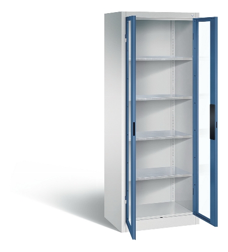 C+P Werkzeugschrank 8931-055 Acurado 4 Einlegeböden Sichtfenster Ergo-Lock Zylinder (HxBxT) 1950x1200x500mm 7035/7035