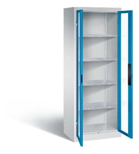 C+P Werkzeugschrank 8931-055 Acurado 4 Einlegeböden Sichtfenster Ergo-Lock Zylinder (HxBxT) 1950x1200x500mm 7035/7035