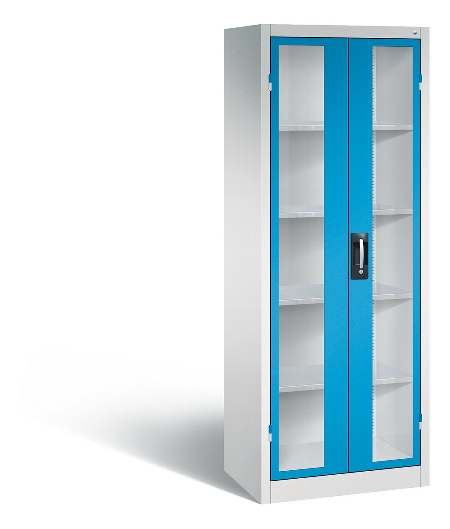 C+P Werkzeugschrank 8931-055 Acurado 4 Einlegeböden Sichtfenster Ergo-Lock Zylinder (HxBxT) 1950x1200x500mm 7035/7035