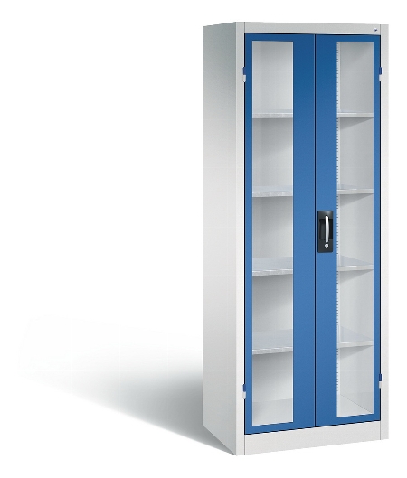 C+P Werkzeugschrank 8931-055 Acurado 4 Einlegeböden Sichtfenster Ergo-Lock Zylinder (HxBxT) 1950x1200x500mm 7035/7035