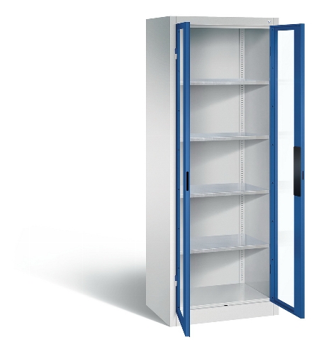 C+P Werkzeugschrank 8931-055 Acurado 4 Einlegeböden Sichtfenster Ergo-Lock Zylinder (HxBxT) 1950x1200x500mm 7035/7035