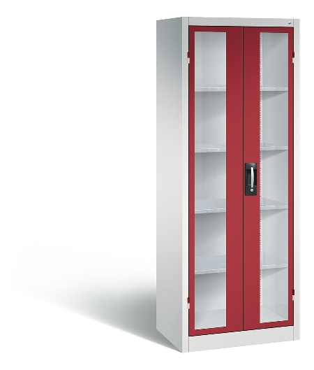 C+P Werkzeugschrank 8931-055 Acurado 4 Einlegeböden Sichtfenster Ergo-Lock Zylinder (HxBxT) 1950x1200x500mm 7035/7035