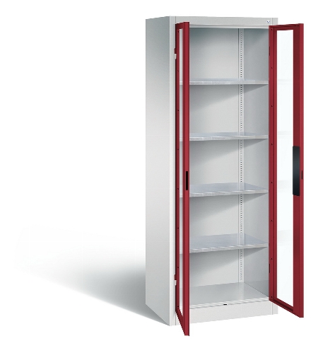C+P Werkzeugschrank 8931-055 Acurado 4 Einlegeböden Sichtfenster Ergo-Lock Zylinder (HxBxT) 1950x1200x500mm 7035/7035