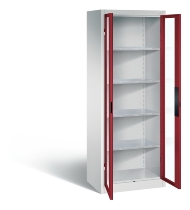C+P Werkzeugschrank 8931-055 Acurado 4 Einlegeböden Sichtfenster Ergo-Lock Zylinder (HxBxT) 1950x1200x500mm 7035/7035