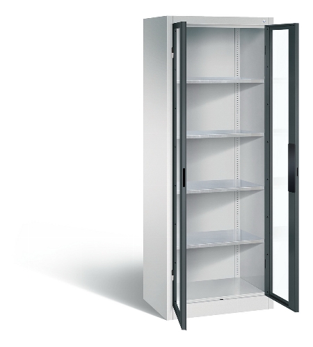 C+P Werkzeugschrank 8931-055 Acurado 4 Einlegeböden Sichtfenster Ergo-Lock Zylinder (HxBxT) 1950x1200x500mm 7035/7035
