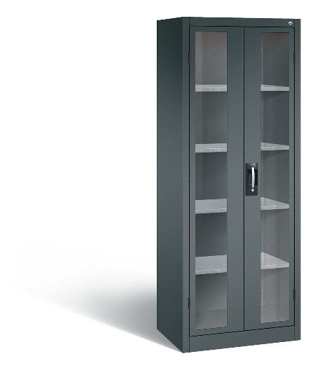 C+P Werkzeugschrank 8931-055 Acurado 4 Einlegeböden Sichtfenster Ergo-Lock Zylinder (HxBxT) 1950x1200x500mm 7035/7035