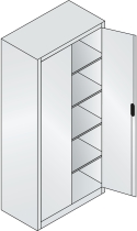 C+P Werkzeugschrank Acurado 8901-00 Türen >110° Ergo-Lock (HxBxT) 1950x500x500mm 7035/7035