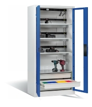 C+P Akkuladeschrank 8921-055E3 Serie 89 COMFORT Sichtfenstertüren 3x5 Ladeplätze ERGO-Lock 4.0 (HxBxT) 1950x930x500mm 7035/5010