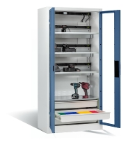 C+P Akkuladeschrank 8921-055E3 Serie 89 COMFORT Sichtfenstertüren 3x5 Ladeplätze ERGO-Lock 4.0 (HxBxT) 1950x930x500mm 7035/5010
