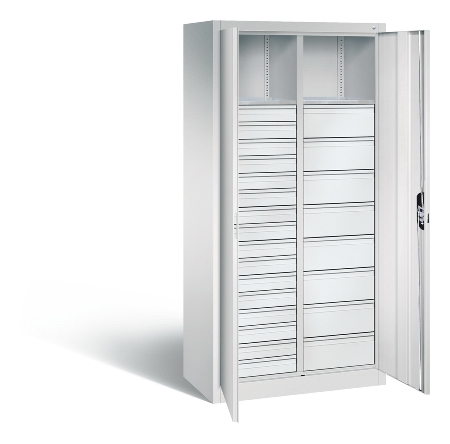 CP Werkzeugschrank Acurado 8921-303 oben 2 Ablagefächer/24 Schübe li/re Ergo-Lock Zylinder (HxBxT) 1950x930x500mm 7035/7016