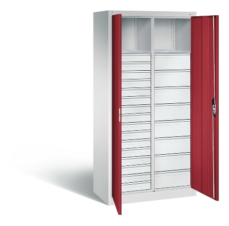 CP Werkzeugschrank Acurado 8921-303 oben 2 Ablagefächer/24 Schübe li/re Ergo-Lock Zylinder (HxBxT) 1950x930x500mm 7035/7016