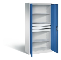 C+P Großraum-Werkzeugschrank 8921-5030 Acurado 3 Schubladen mittig Ergo-Lock Zylinder (HxBxT) 1950x930x500mm 7035/5010