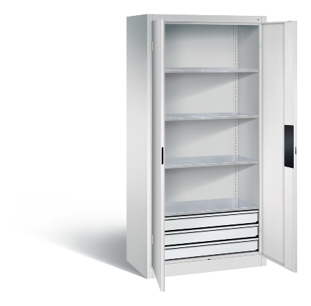 C+P Schwerlast-Werkzeugschrank 8932-523 Acurado 3 Schübe unten ERGO-Lock 4.0 (HxBxT) 1950x1200x600mm 7035/6011