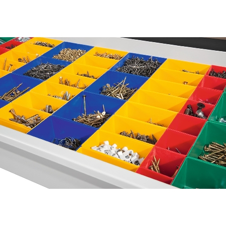 C+P Schubladeneinteilung 8921-5713 mit Kunststoffkästen für Kleinteile Set 44-teilig