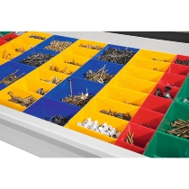 C+P Schubladeneinteilung 8921-5713 mit Kunststoffkästen für Kleinteile Set 44-teilig