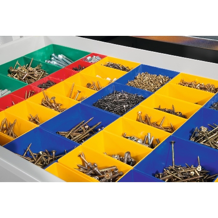 C+P Schubladeneinteilung 8921-5713 mit Kunststoffkästen für Kleinteile Set 44-teilig