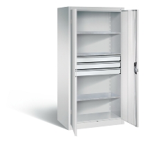 C+P Großraum-Werkzeugschrank 8922-5030 Acurado 3 Schubladen mittig Ergo-Lock Zylinder (HxBxT) 1950x930x600mm 7035/5023