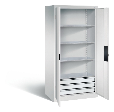 C+P Schwerlast-Werkzeugschrank 8932-523 Acurado 3 Schübe unten ERGO-Lock 4.0 (HxBxT) 1950x1200x600mm 7035/6011