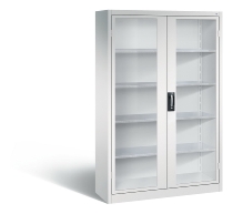 C+P Werkzeugschrank 8931-055 Acurado 4 Einlegeböden Sichtfenster Ergo-Lock Zylinder (HxBxT) 1950x1200x500mm 7035/7035
