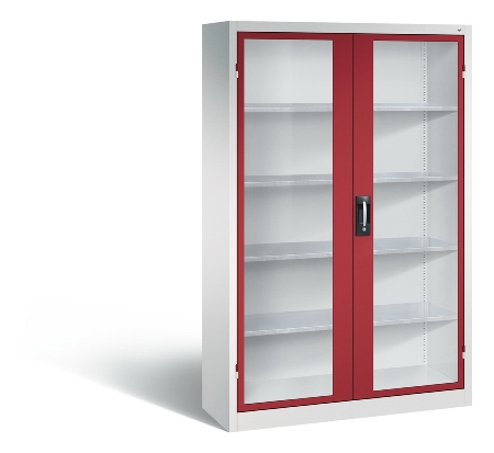 C+P Werkzeugschrank 8931-055 Acurado 4 Einlegeböden Sichtfenster Ergo-Lock Zylinder (HxBxT) 1950x1200x500mm 7035/7035