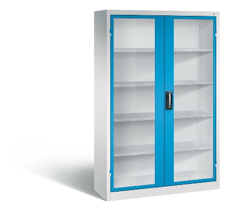 C+P Werkzeugschrank 8931-055 Acurado 4 Einlegeböden Sichtfenster Ergo-Lock Zylinder (HxBxT) 1950x1200x500mm 7035/7035