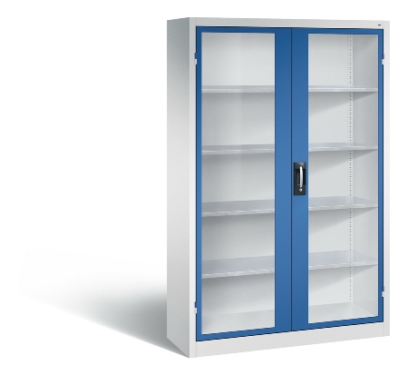 C+P Werkzeugschrank 8931-055 Acurado 4 Einlegeböden Sichtfenster Ergo-Lock Zylinder (HxBxT) 1950x1200x500mm 7035/7035