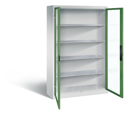 C+P Werkzeugschrank 8931-055 Acurado 4 Einlegeböden Sichtfenster Ergo-Lock Zylinder (HxBxT) 1950x1200x500mm 7035/7035