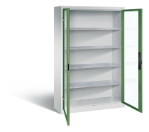C+P Werkzeugschrank 8931-055 Acurado 4 Einlegeböden Sichtfenster Ergo-Lock Zylinder (HxBxT) 1950x1200x500mm 7035/7035
