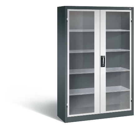 C+P Werkzeugschrank 8931-055 Acurado 4 Einlegeböden Sichtfenster Ergo-Lock Zylinder (HxBxT) 1950x1200x500mm 7035/7035